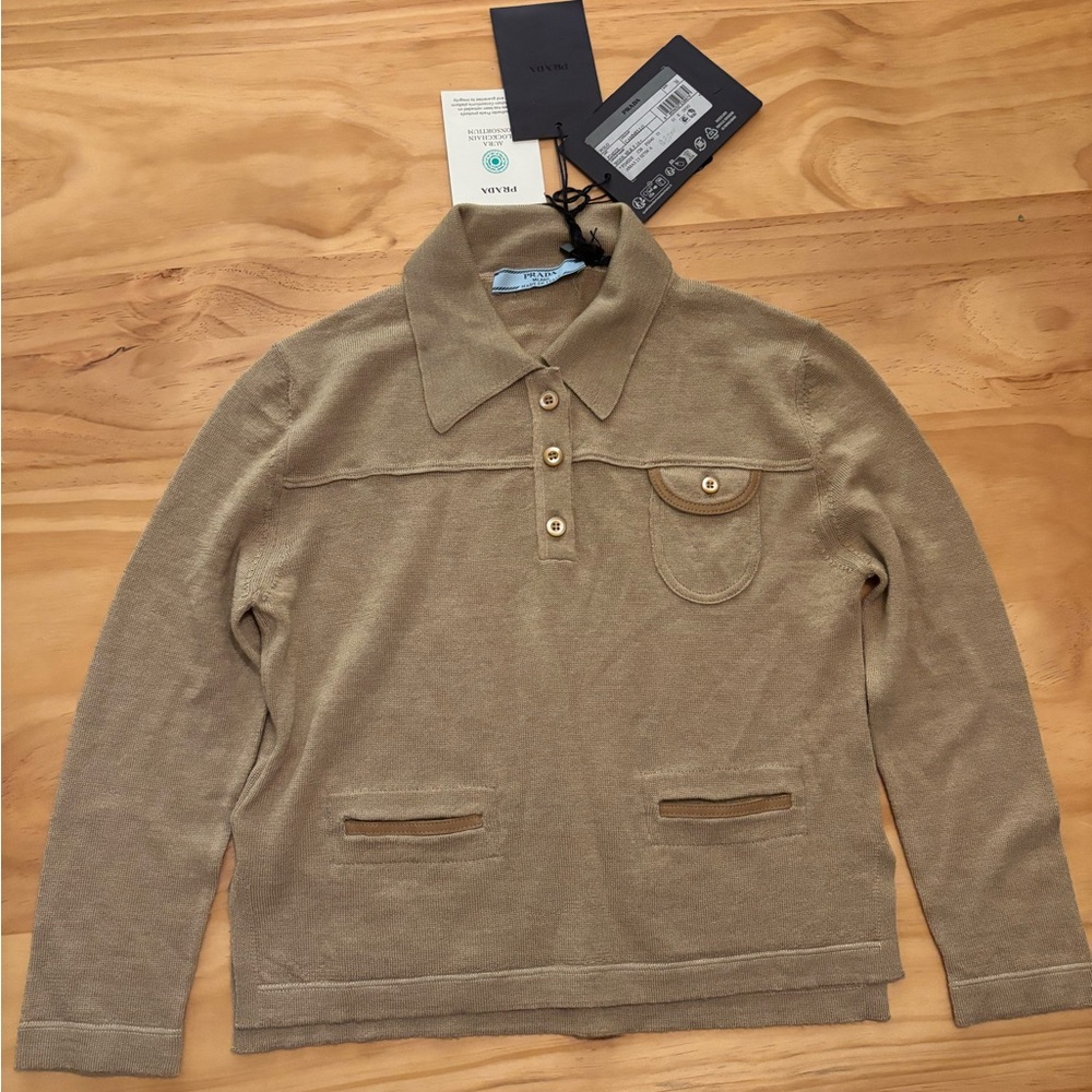 PRADA brand new never worn polo wool silk